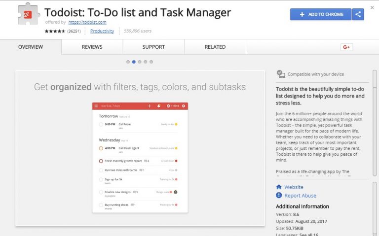 todoist extension for chrome