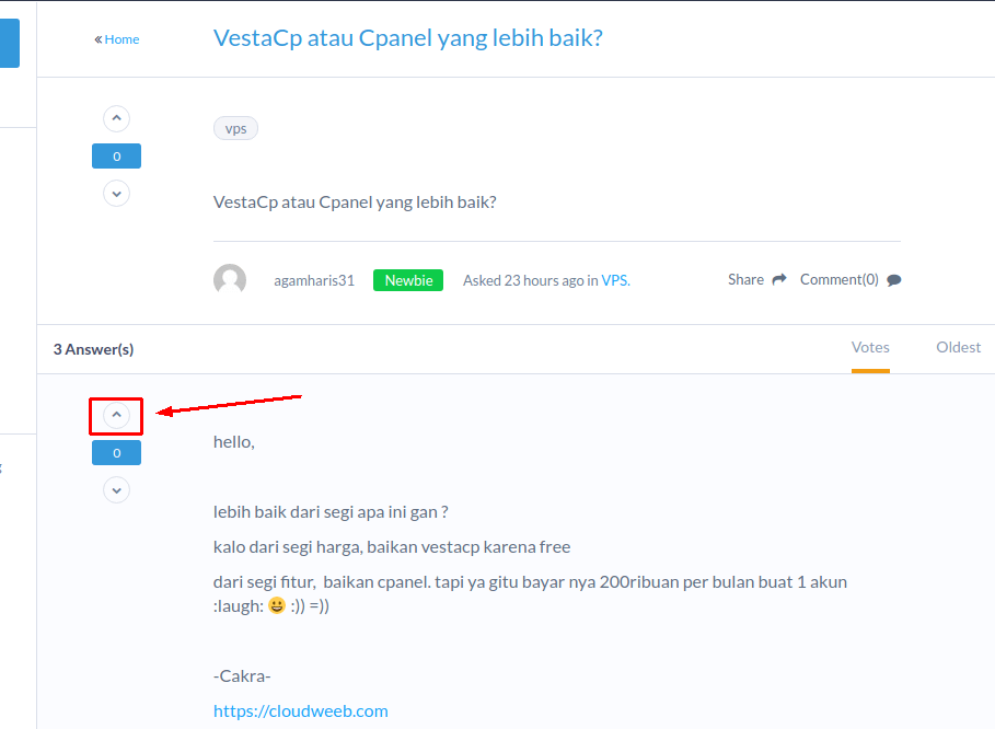 Vote Up Jawaban Forum