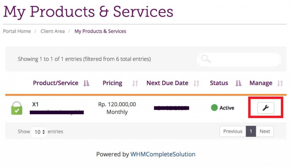 Layanan User VPS yang aktif