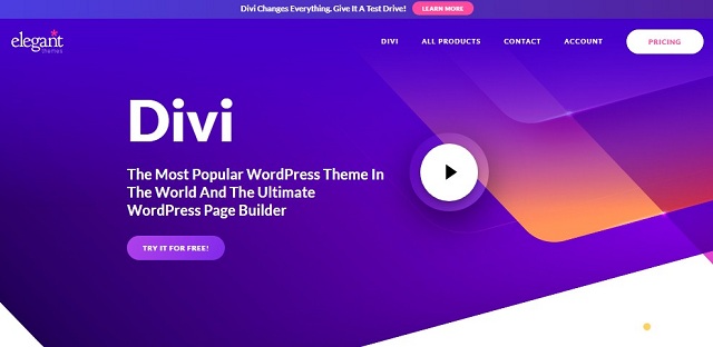 Tampilan DIVI Website Builder