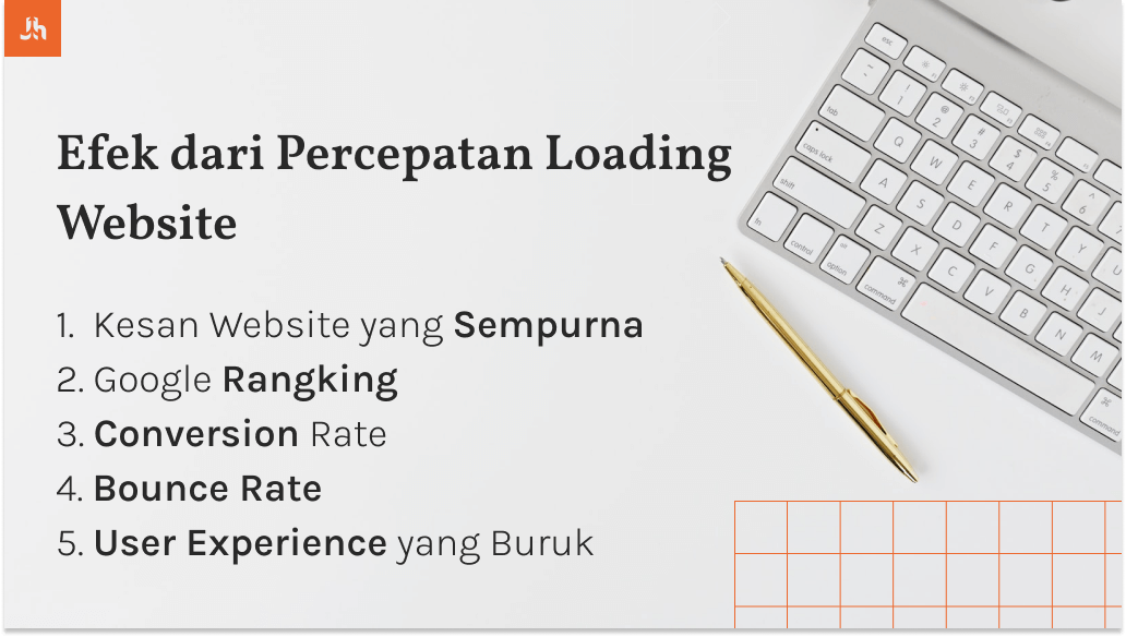 efek dari kecepatan loading website