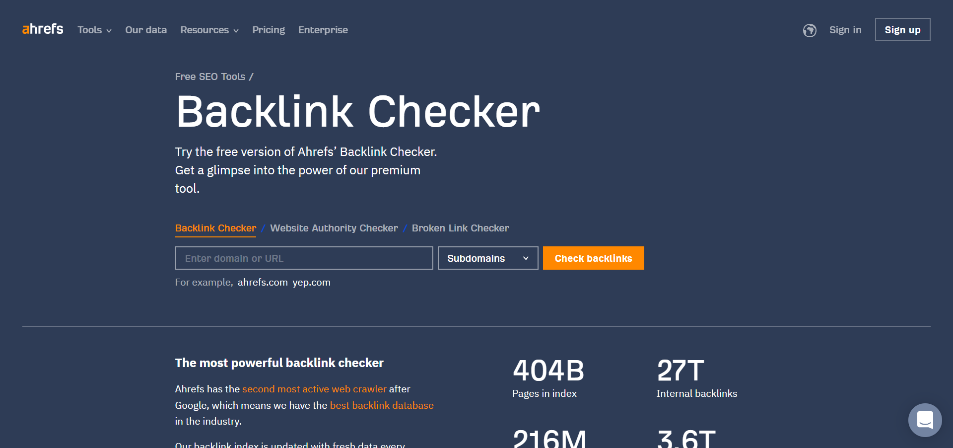 ahrefs backlink checker