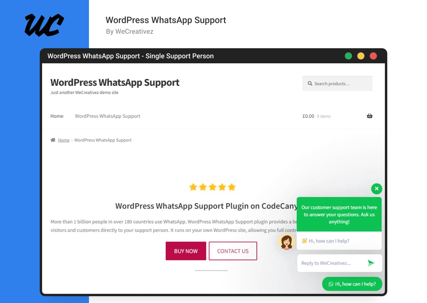 wordpress whatsapp support