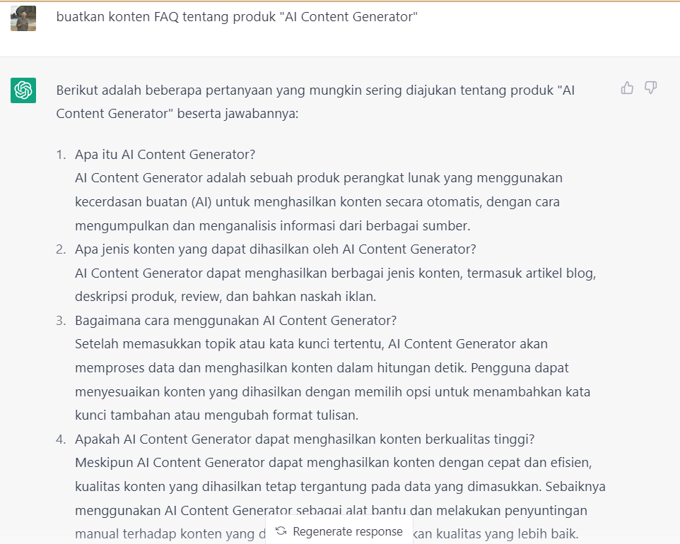 buat FAQ dengan chatgpt