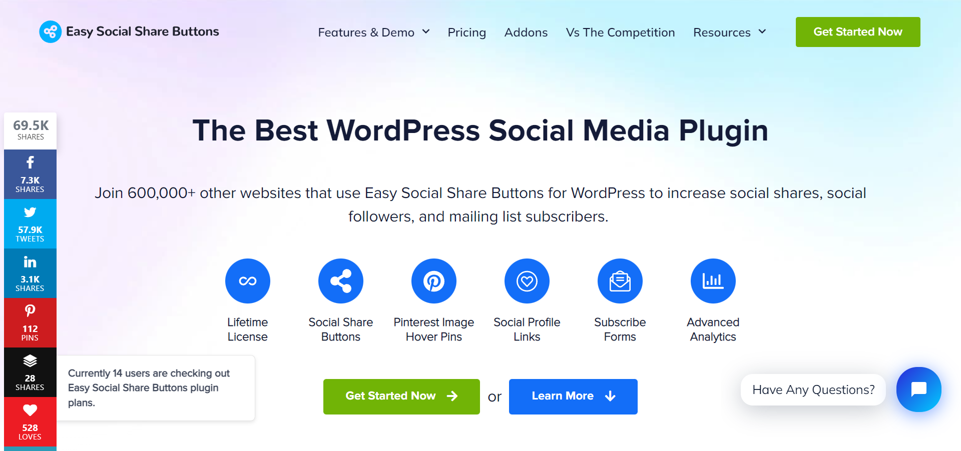 plugin social media wordpress dari Easy Social Share Buttons