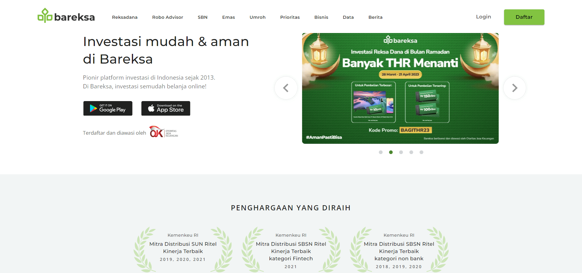 contoh landing page investasi