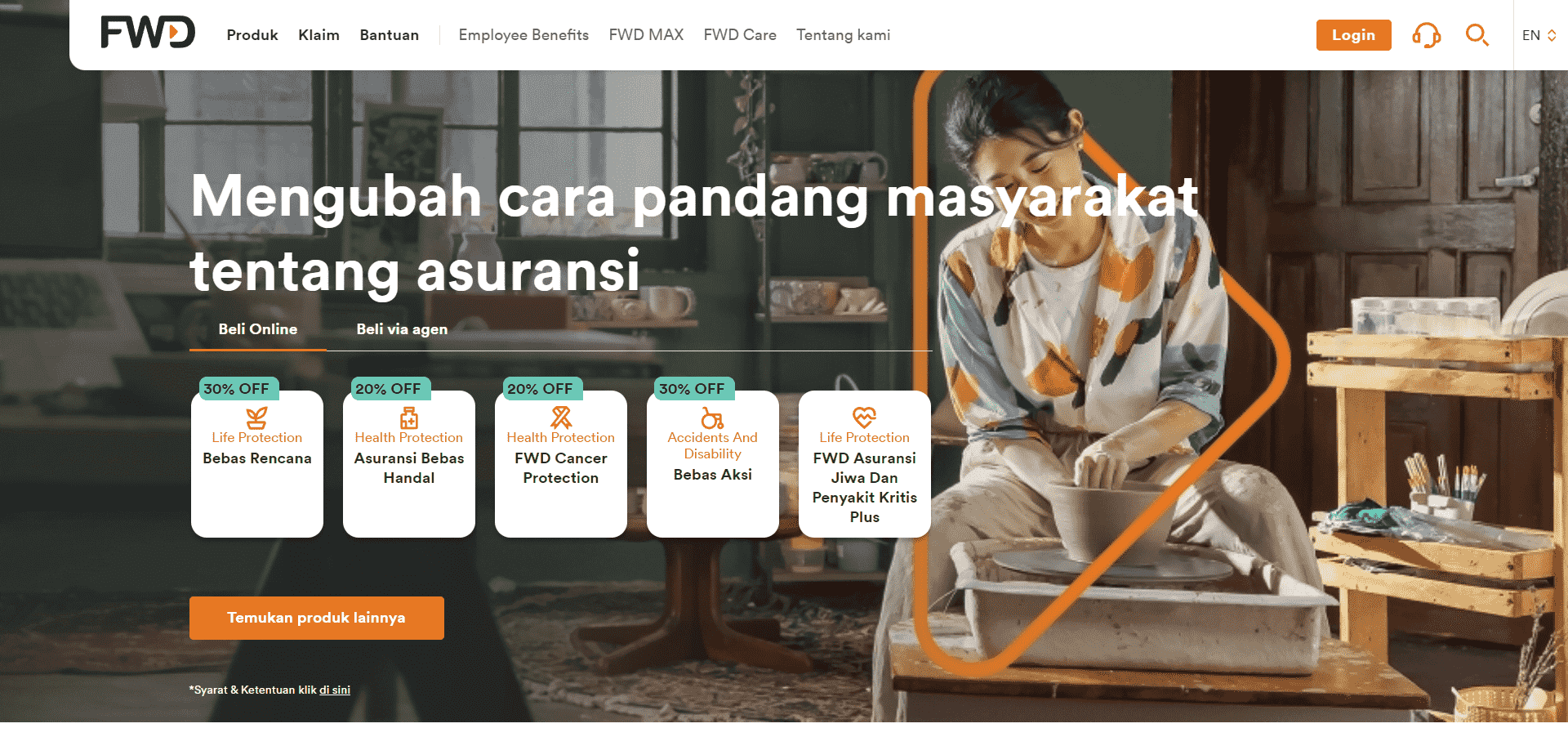 contoh landing page bisnis asuransi