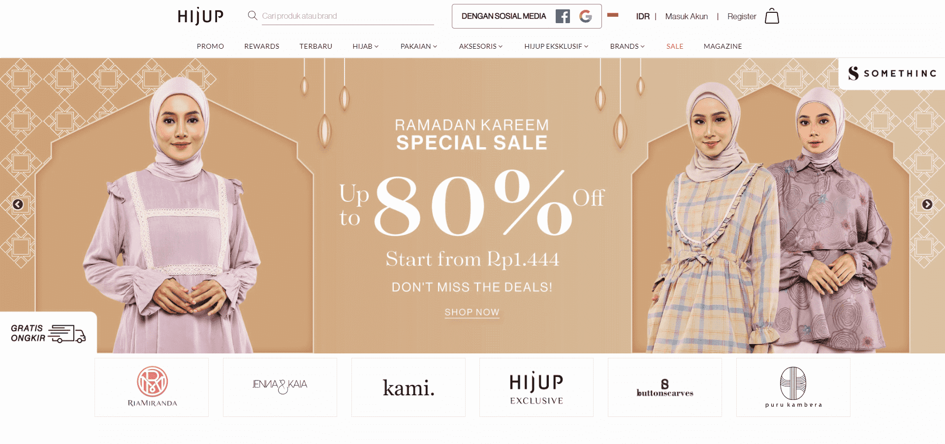 contoh landing page usaha bisnis hijab