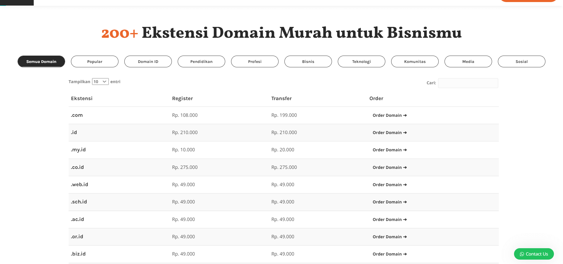 pilih domain