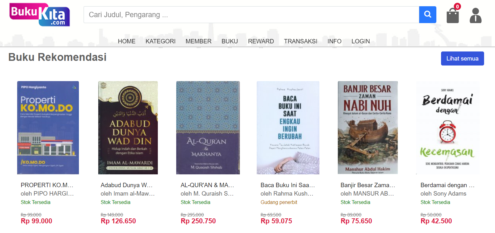 contoh web ecommerce buku