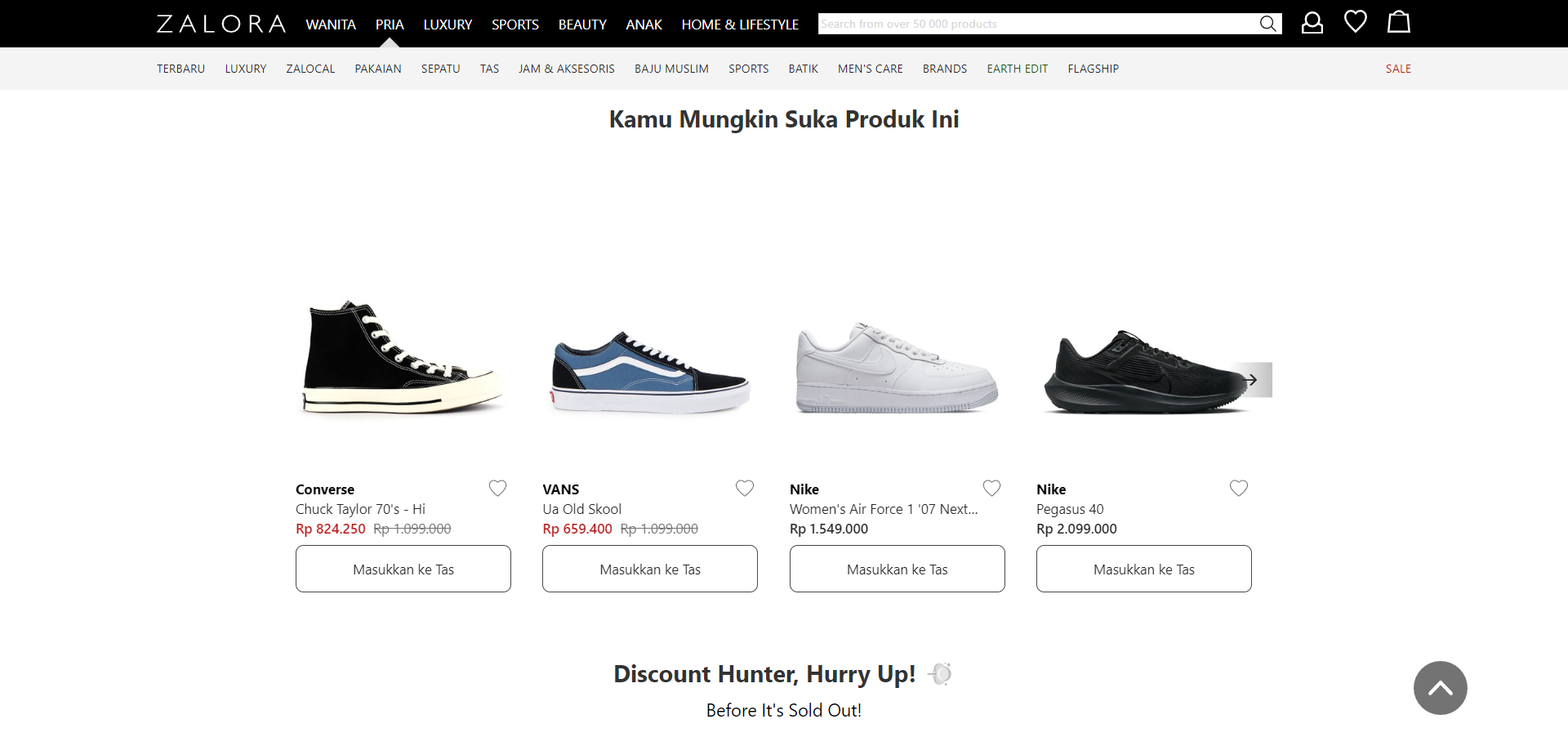 contoh website toko online zalora