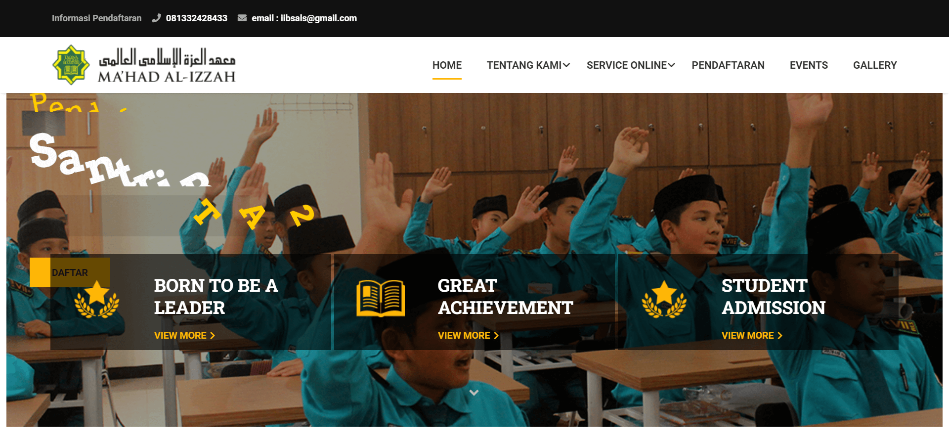 contoh website sekolah smp sma al izzah