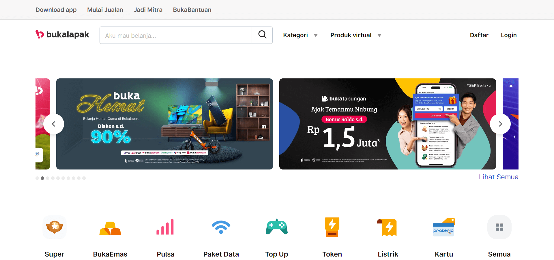 contoh website bisnis bukalapak