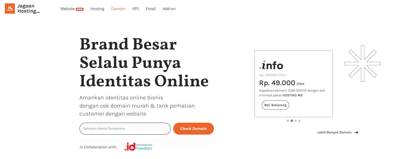 pilih domain dan website