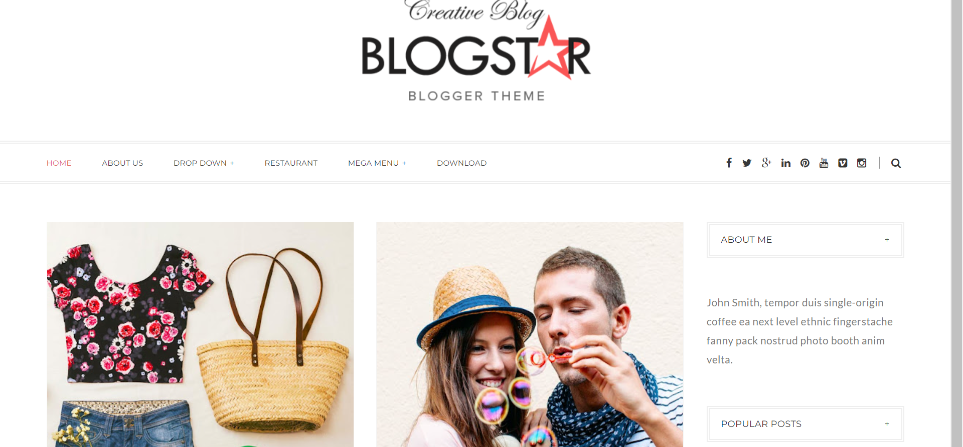 blogstar blogger template