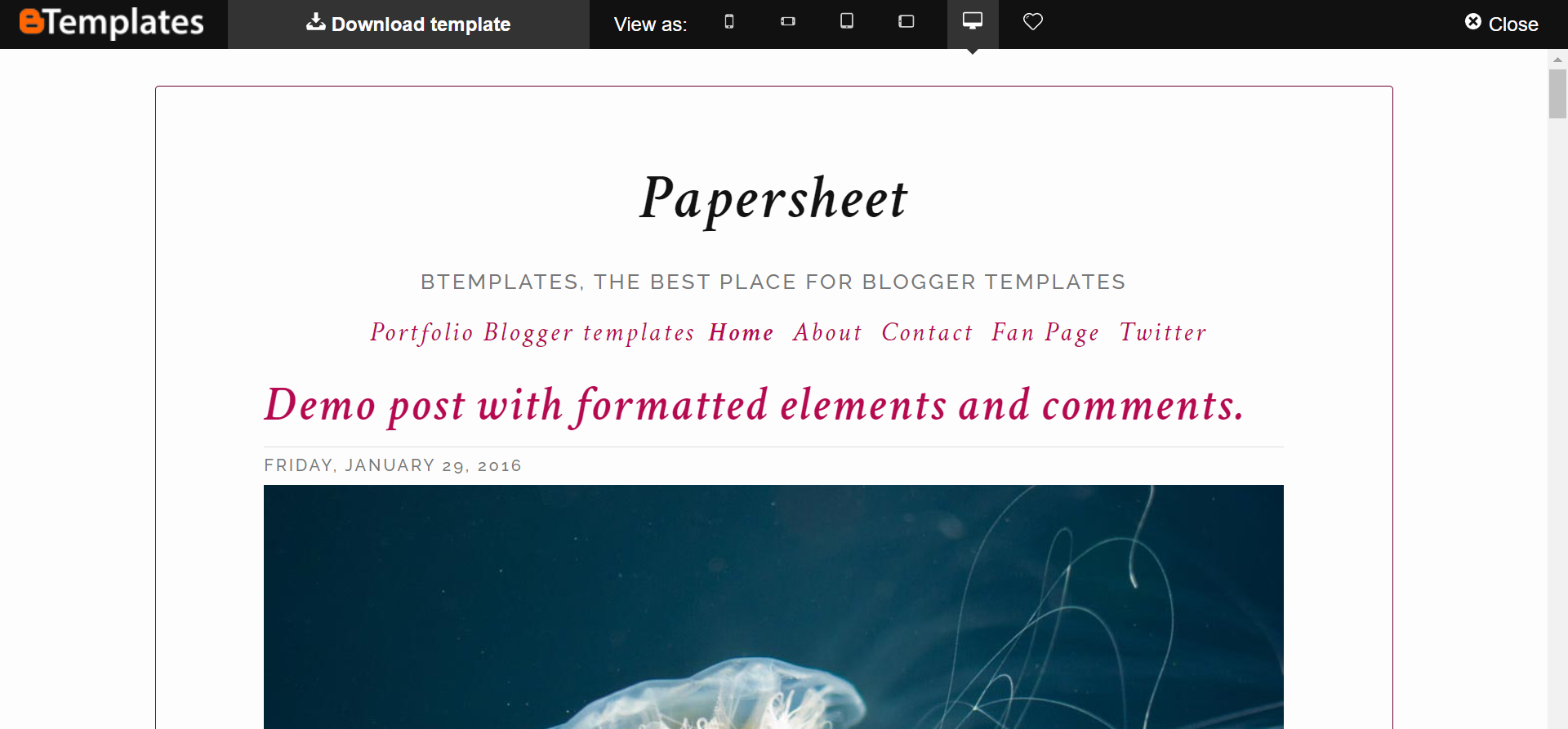 papersheet blog template