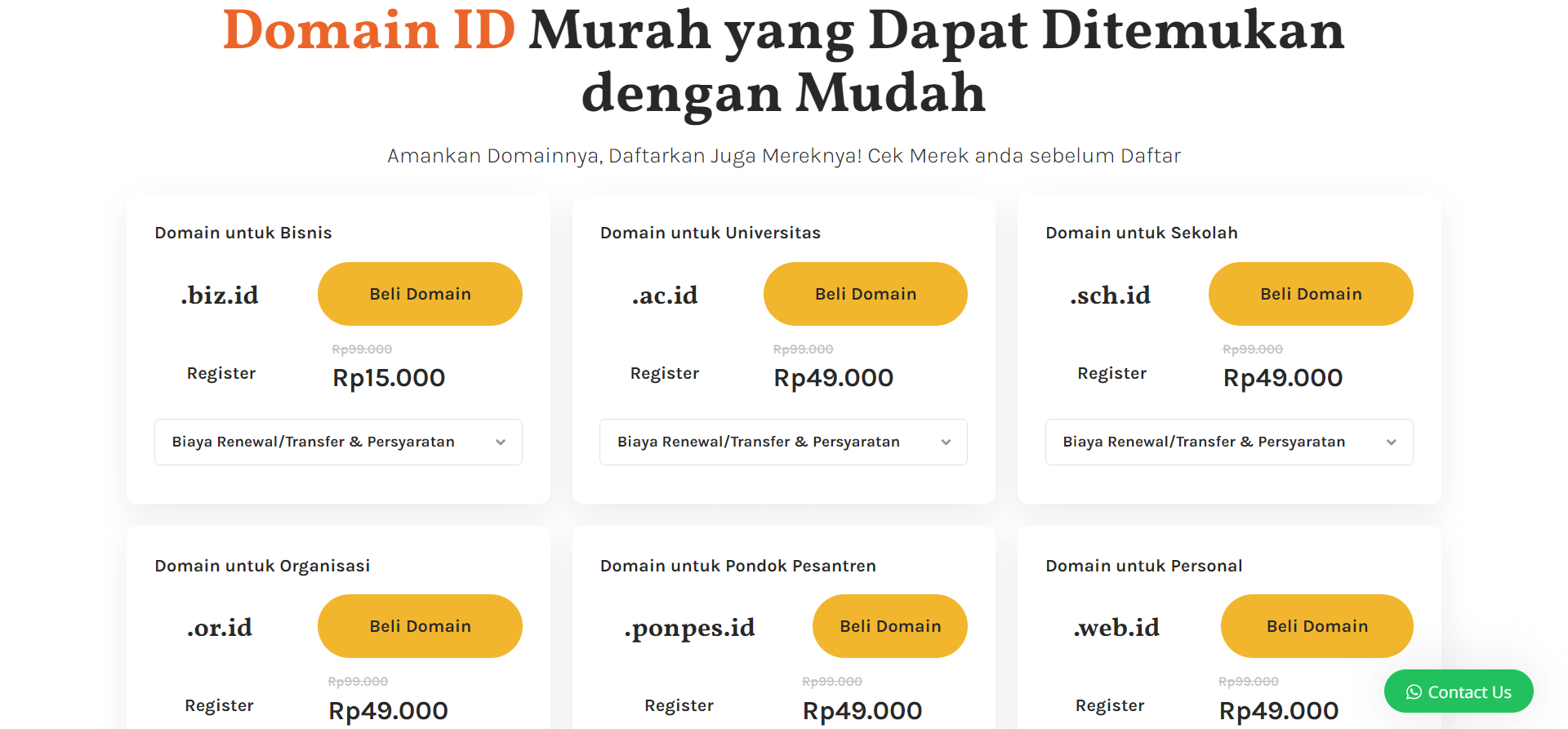 harga domain id