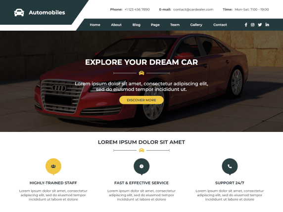 automobiles web template