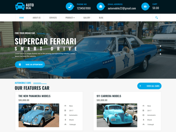 auto deal website template