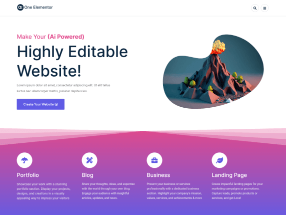 template landing page elementor