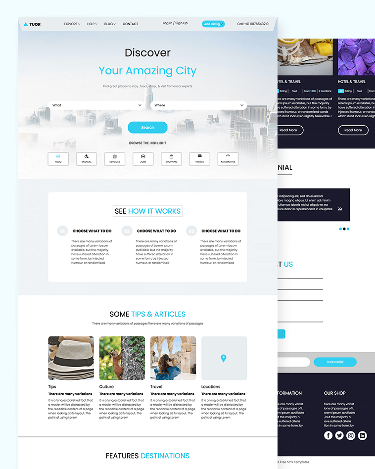 tuor template website travel