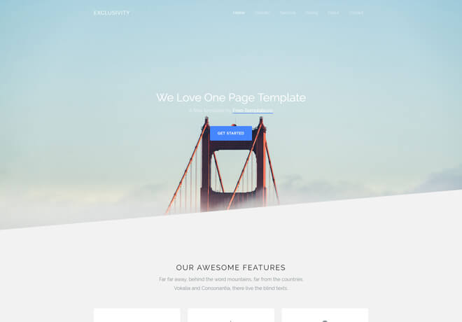 free html landing page templates