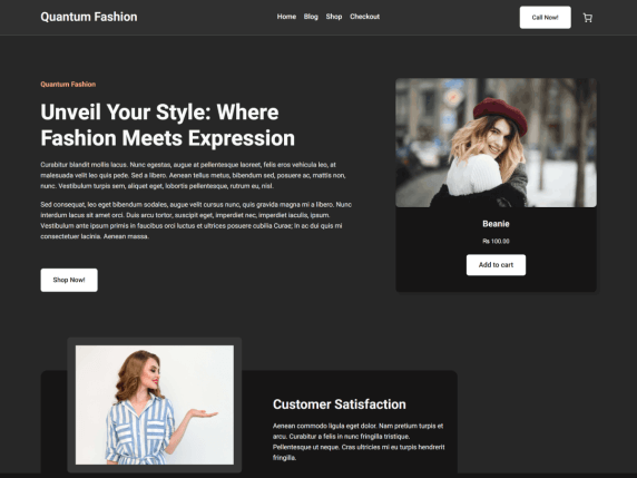 contoh landing page fashion