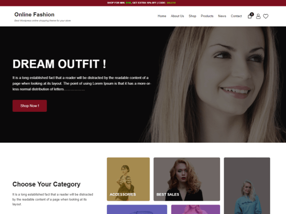 contoh landing page fashion