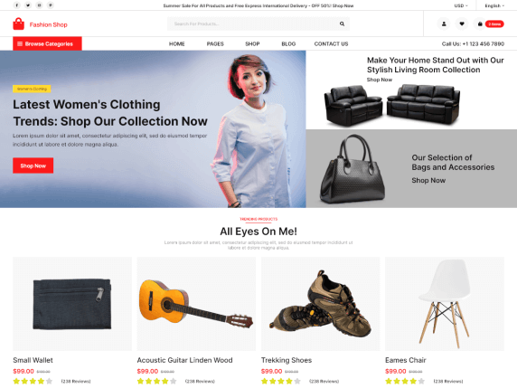 contoh landing page fashion