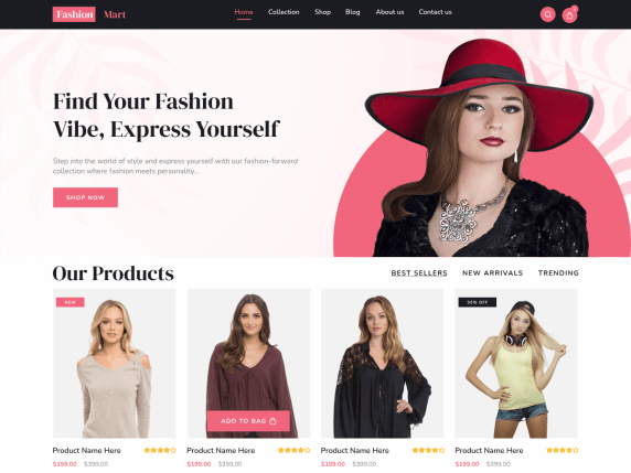 contoh landing page fashion