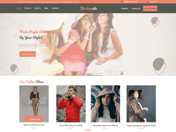 contoh landing page fashion