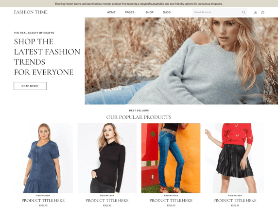 contoh landing page fashion