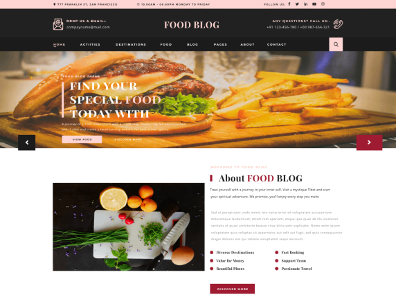 Contoh Landing Page Makanan