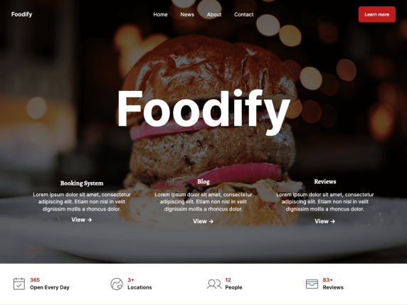 Contoh Landing Page Makanan