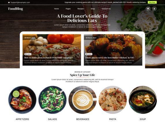 Contoh Landing Page Makanan