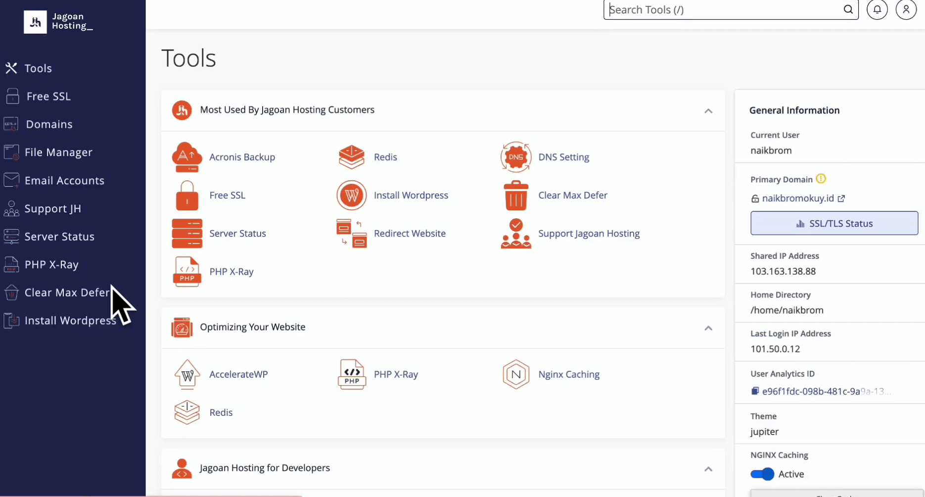 tampilan cpanel