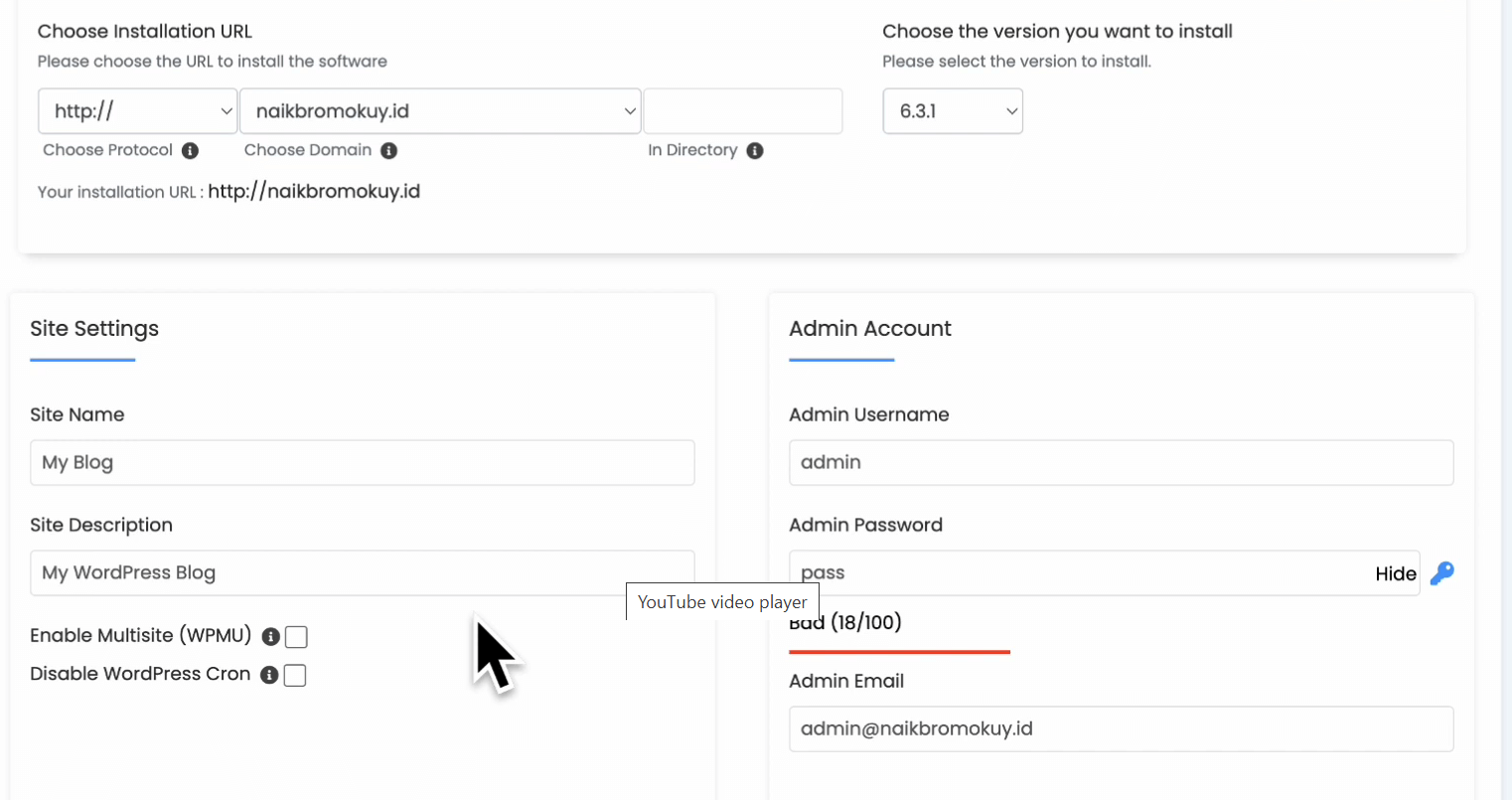 setting nama website