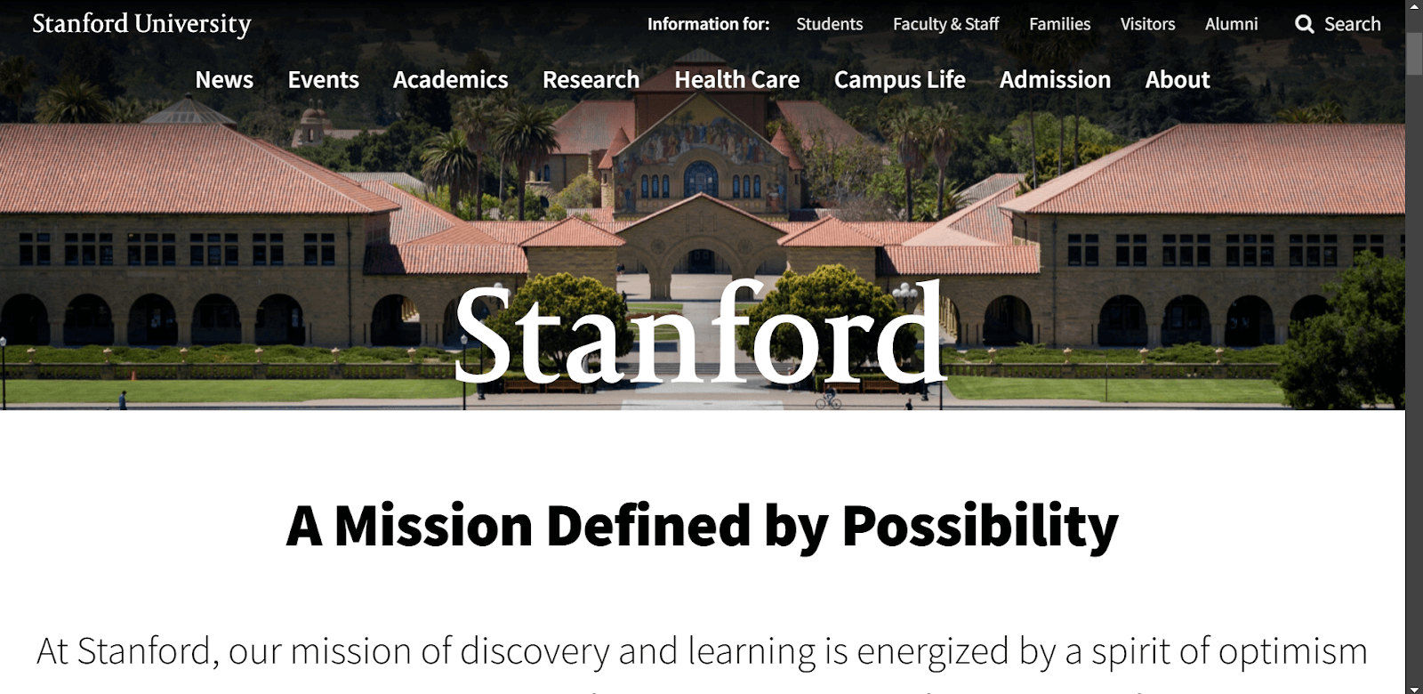 contoh website universitas stanford