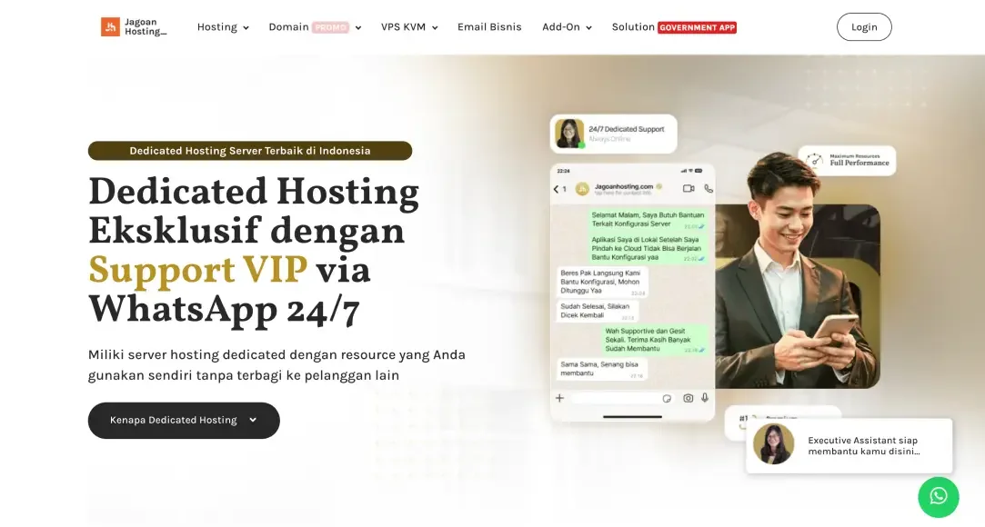 buka halaman dedicated hosting