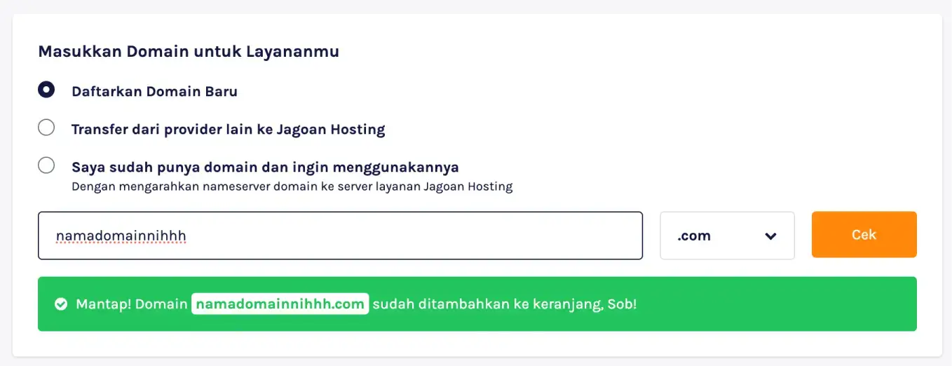 pilih nama domain