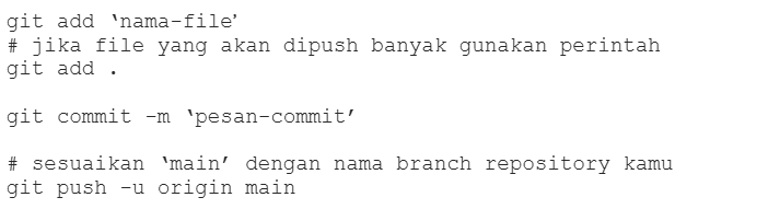 command push project ke repository GIT