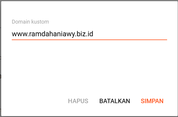 hasil domain kustom