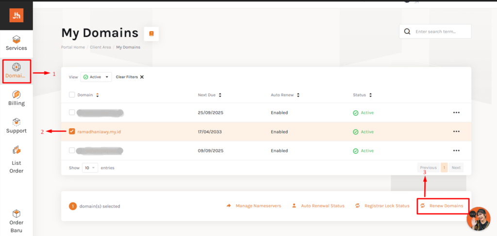 Member Area Billing Cycle Domain