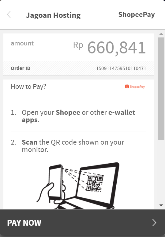 Cara Pembayaran Melalui ShopeePay - Knowledge Base Jagoan Hosting Indonesia