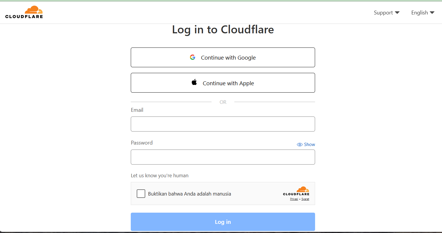 Login Cloudflare