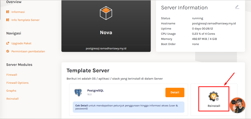 button reinstall nova