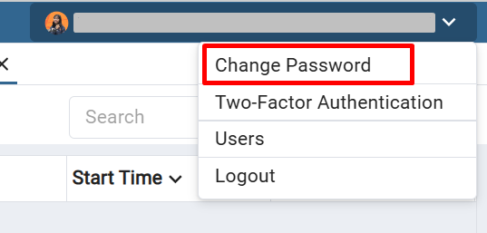 menu Change Password