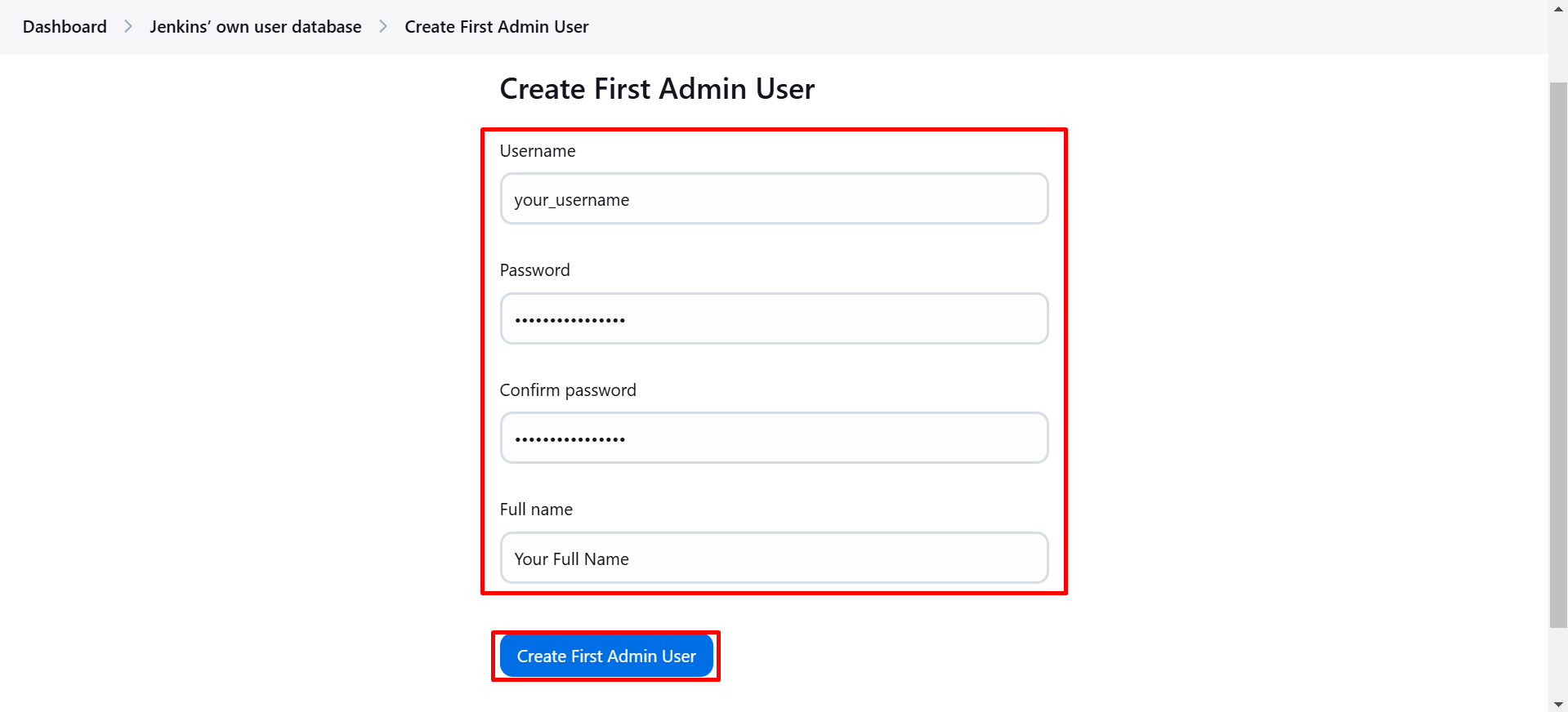 Create User Admin