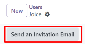 invitation email pengguna baru di Odoo