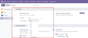 ubah mata uang di Odoo